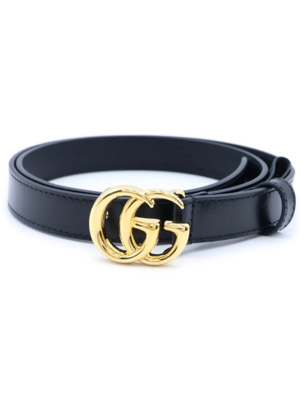 Gucci GG Marmont Leather Belt Black Gold
